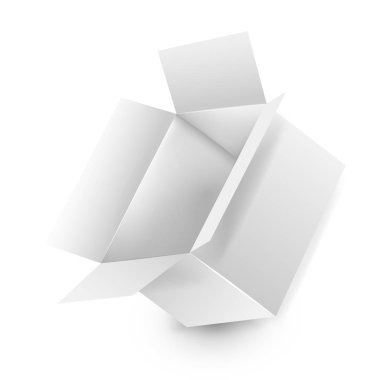 Beyaz kare kağıt kutusu. 