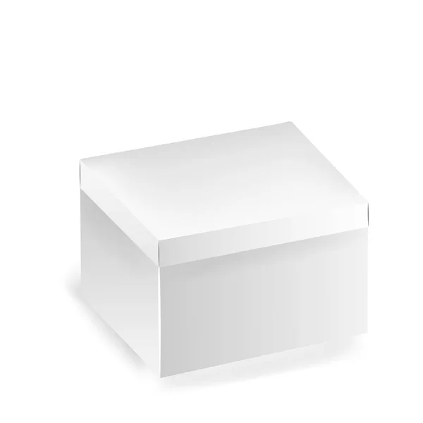 Caja de papel cuadrada blanca . — Vector de stock