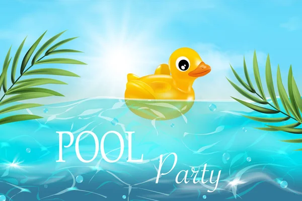 Pool party poster. — Stock Vector