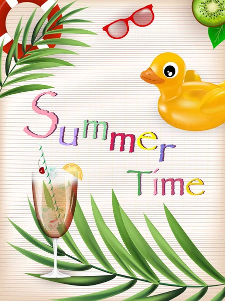 Ilustración del cartel de la hora de verano — Vector de stock