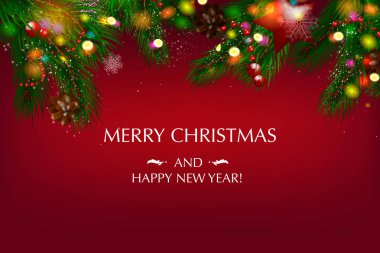 Şık Noel kartı. Mutlu Noeller ve mutlu yeni yıl.