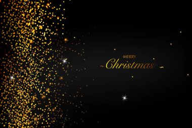 Noel kartı. Glitter altın çerçeve ve metin için yer ile arka plan