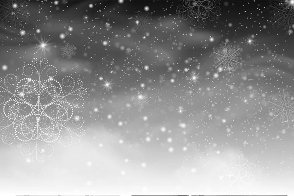 Natale Che Cade Vettore Neve Isolato Sfondo Scuro Fiocco Neve — Vettoriale Stock