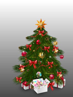 Xmas süslemeleri ile-Noel ağacı süsler, yıldız, çelenk, kar taneleri, lambalar