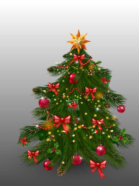 Xmas süslemeleri ile-Noel ağacı süsler, yıldız, çelenk, kar taneleri, lambalar