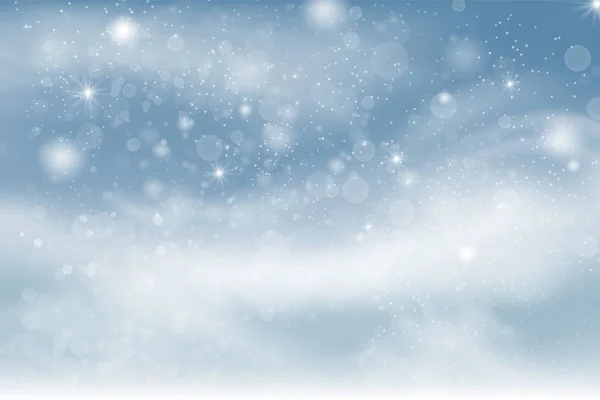 Paysage d'hiver fond avec chute de neige, silhouette de forêt d'épinette — Image vectorielle