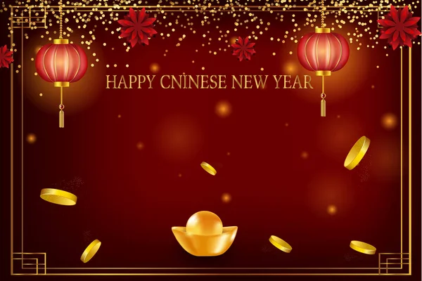 Китайський Новий рік привітання дизайн шаблону в східному стилі. — стоковий вектор