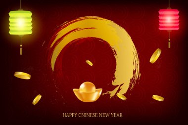 Kırmızı-altın arka plan tasarımı için kart, el ilanları, davet, afiş, broşür, afiş.