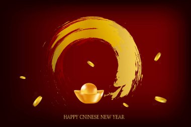 Kırmızı-altın arka plan tasarımı için kart, el ilanları, davet, afiş, broşür, afiş.