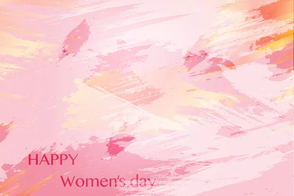 Tarjeta de felicitación del Día de la Mujer Feliz . — Vector de stock