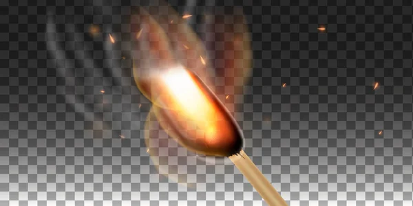 Realistische vlam. Branden van gloeiende deeltjes — Stockvector