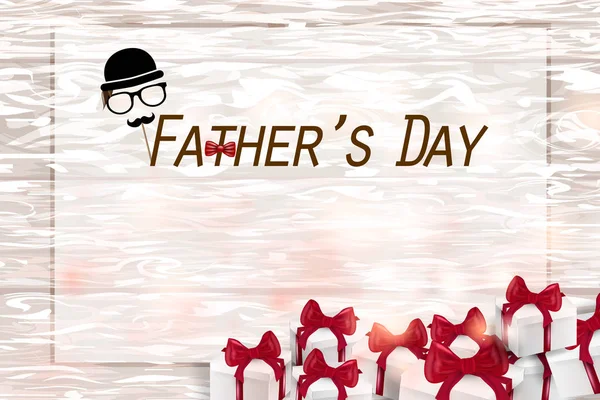 Feliz cartão de Dia do Pai no fundo de madeira —  Vetores de Stock