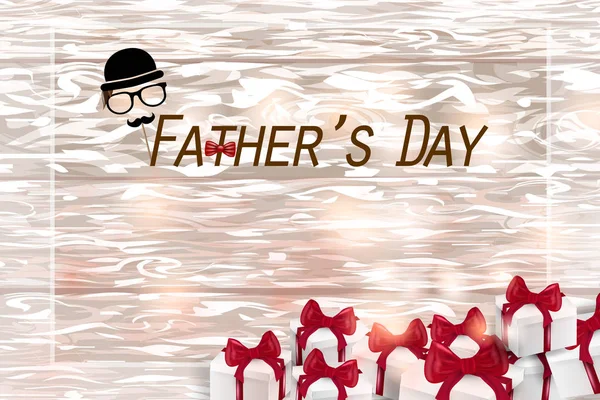 Feliz cartão de Dia do Pai no fundo de madeira —  Vetores de Stock