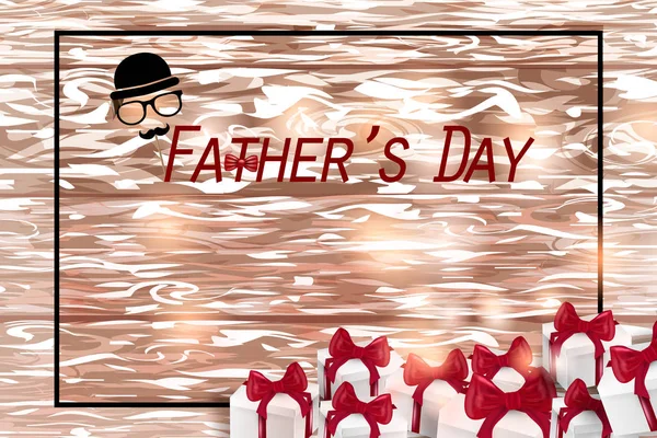 Glückliche Vatertagskarte auf Holzgrund — Stockvektor
