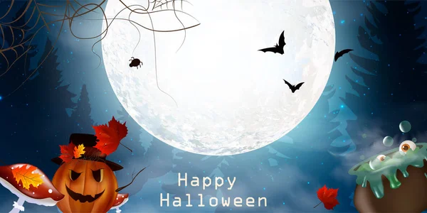 Buon Halloween. Boo! Carta spettrale per Halloween. — Vettoriale Stock