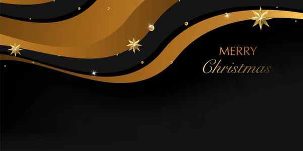 Šťastný Nový rok. Jiskřivé zlaté magické světlo na černé — Stockový vektor