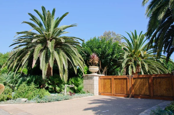 Casa con césped verde cuidado jardín en el barrio residencial suburbano — Foto de Stock