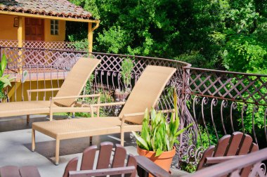 Çimenli ve geçitli yeşil yaz bahçesi