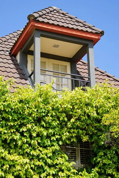 Kaliforniya 'nın ortaçağ köyünde eski bir ev.