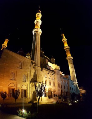 Edirne, Türkiye, 28 Temmuz 2017: Selimiye Camii Edirne, karmaşık bir insan yaratıcı deha, Mimar Sinan, Bütün Osmanlı mimarları 16. yüzyıl içinde en ünlüsü başyapıt.