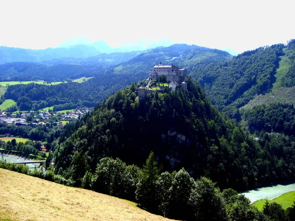 Château Hohenwerfen Château Médiéval Près Salzbourg Autriche — Photo