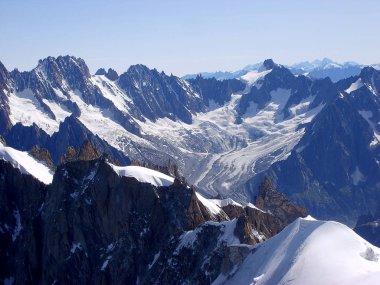 Mont Blanc dağ massif yaz manzarası