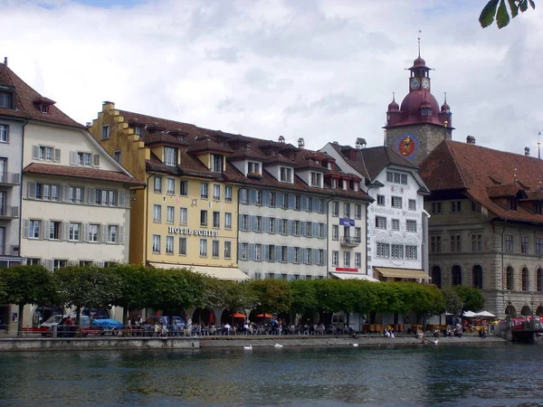 Lucerna Suíça Julho 2009 Centro Histórico Cidade Lucerna Lago Vierwaldstattersee — Fotografia de Stock