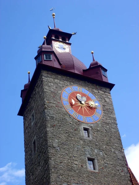 Luzern Schweiz Juli 2009 Historische Stadt Luzern Mit Schönem Turm — Stockfoto