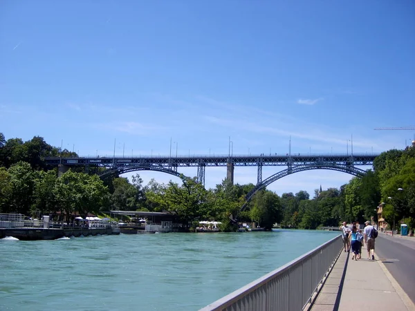 Bern Sviçre Temmuz 2009 Panorama Bern Kirchenfeld Bridge Ile — Stok fotoğraf