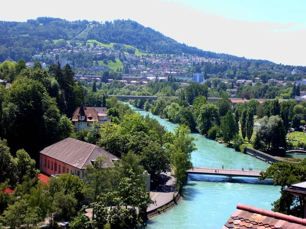 Paisagem Cidade Berna Com Aare River Swiss Berna Suíça — Fotografia de Stock