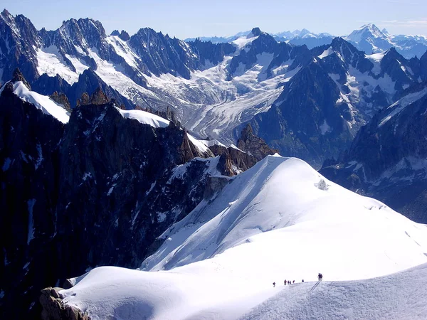 Lezení Masivní Mont Blanc Chamonix Francie — Stock fotografie