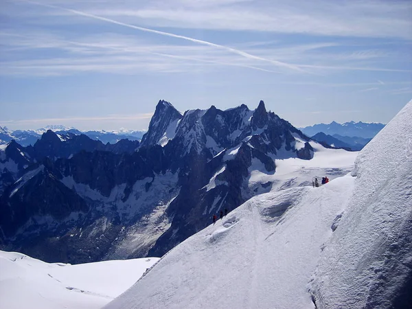 Arrampicata Nel Massiccio Del Monte Bianco Chamonix Francia — Foto Stock