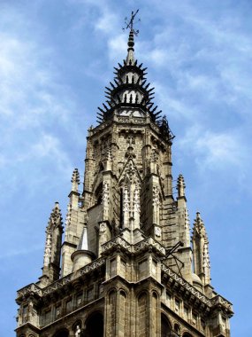 Katedral Gotik tarzı muhteşem şehir Toledo, İspanya
