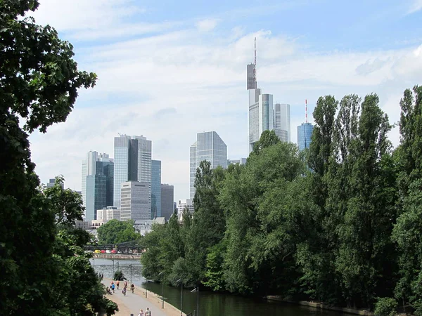 Frankfurt manzarası, ülkenin Almanya Finans Merkezi Panoraması