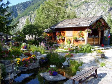Mont Blanc dağıkırsal ahşap yazlık, Chamonix, Fransa