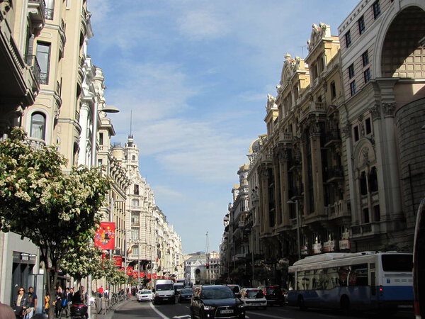 Madrid, Spain - April 24, 2012: Beautiful architecture in Madrid, Spain