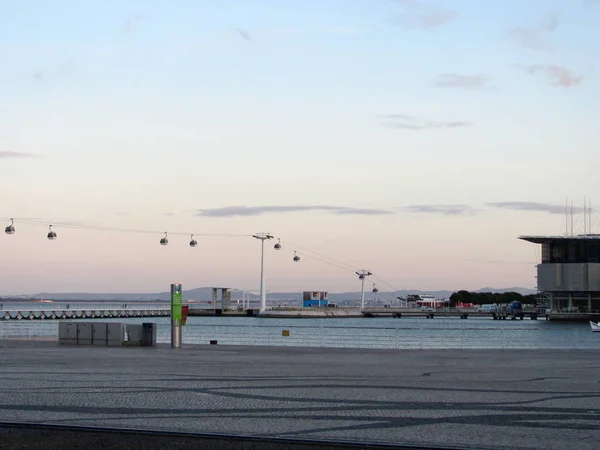 Cable Car Ride Of Parque das Nacoes (Parque de Naciones) en Lisboa — Foto de Stock