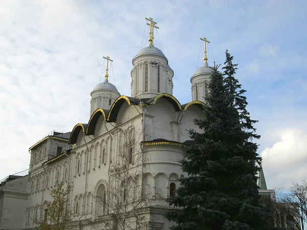 Kuppeln orthodoxer Kirchen im Moskauer Kreml-Komplex in Russland — Stockfoto