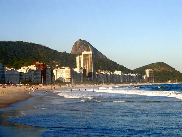 Panoramatický výhled na pláž Copacabana-Rio de Janeiro — Stock fotografie