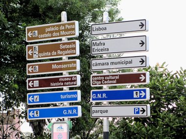 Sintra, Portekiz'deki turist işaretçileri