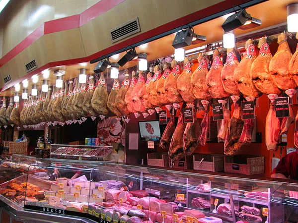 Jamon αγορά καταστημάτων σε Μαδρίτη, Ισπανία — Φωτογραφία Αρχείου