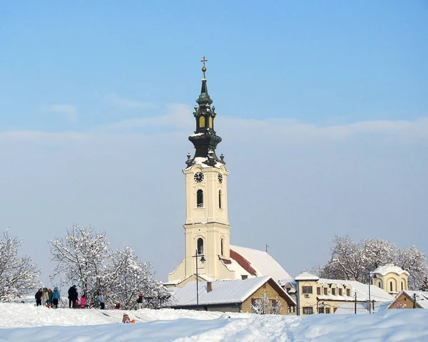 Szentek Szerb Ortodox Temploma Cosmas Damian Futog Újvidék Közelében — Stock Fotó