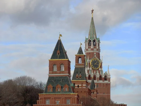 莫斯科克里姆林宫的Spasskaya塔位于莫斯科红场 俄罗斯 — 图库照片