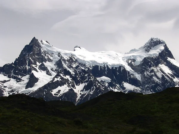 Vistas Los Picos Nieve Parque Nacional Torres Del Paine Patagonia — Foto de Stock