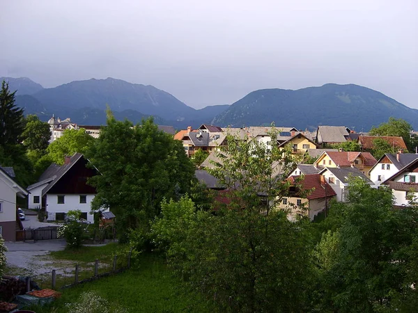 Blick Auf Das Bergdorf Radovljica Slowenien — Stockfoto