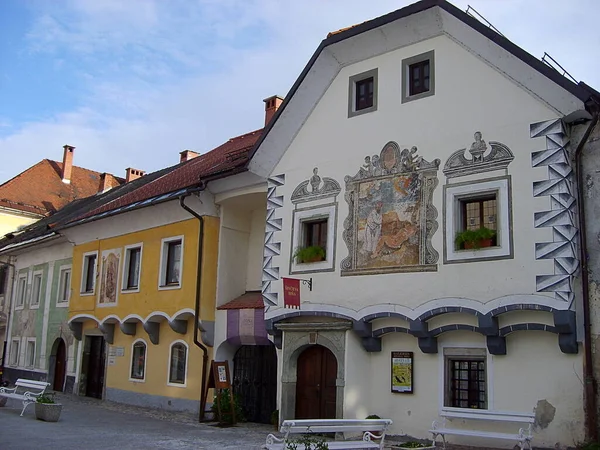 Radovljica Slovenia May 2009 Gostilna Lectar Museum Radovljica Town Slovenia — 스톡 사진