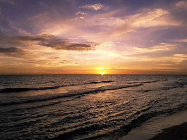 Puesta Sol Sobre Bahía Cochinos Mar Caribe Cuba — Foto de Stock