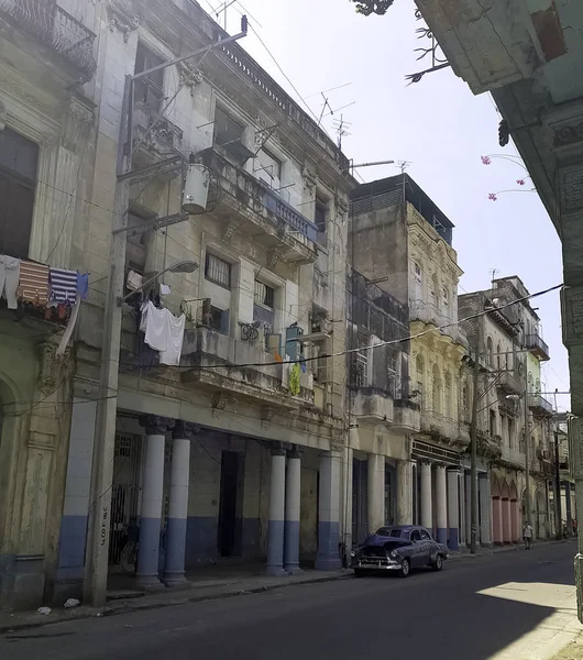 Eski Havana Küba 2018 Üzerinde Bina Konut — Stok fotoğraf
