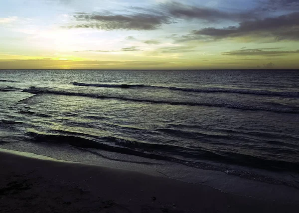 Puesta Sol Sobre Bahía Cochinos Mar Caribe Cuba — Foto de Stock