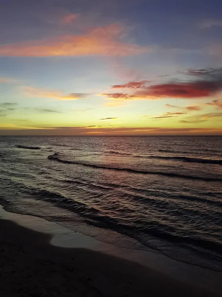 Dramatic sunset over the water on Cuban beach